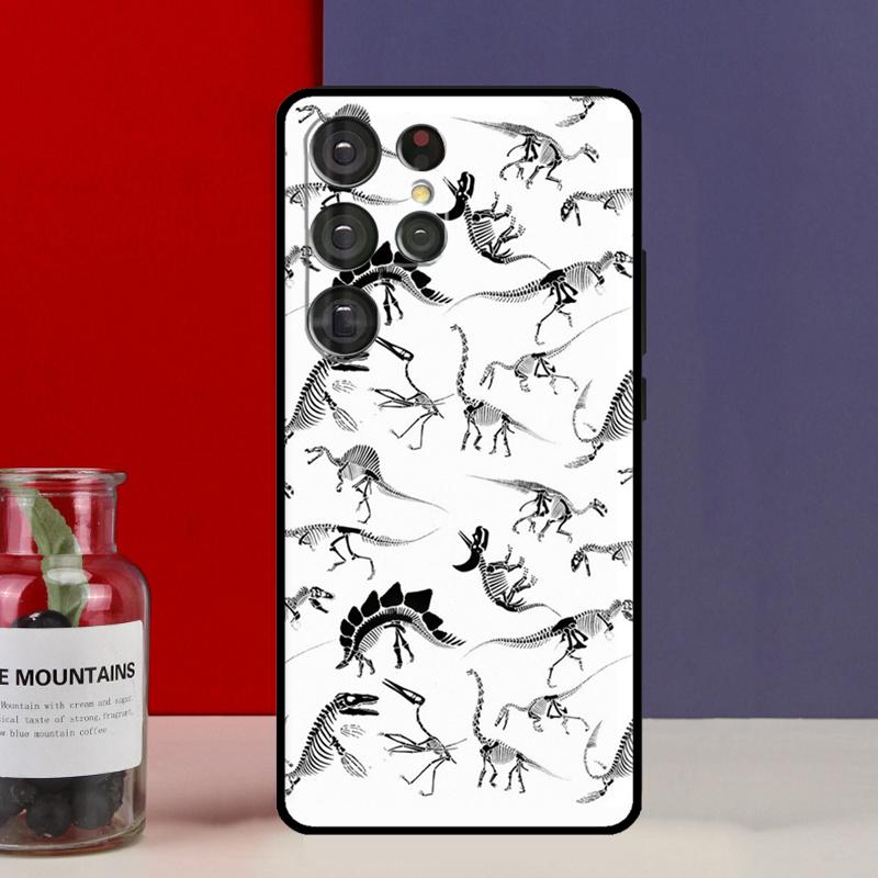 Skeleton Dinosaur Pattern Funda Case For Samsung Galaxy S25 Ultra S9 S10 S20 S21 S22 Plus S23 FE S24 Ultra Phone Cover