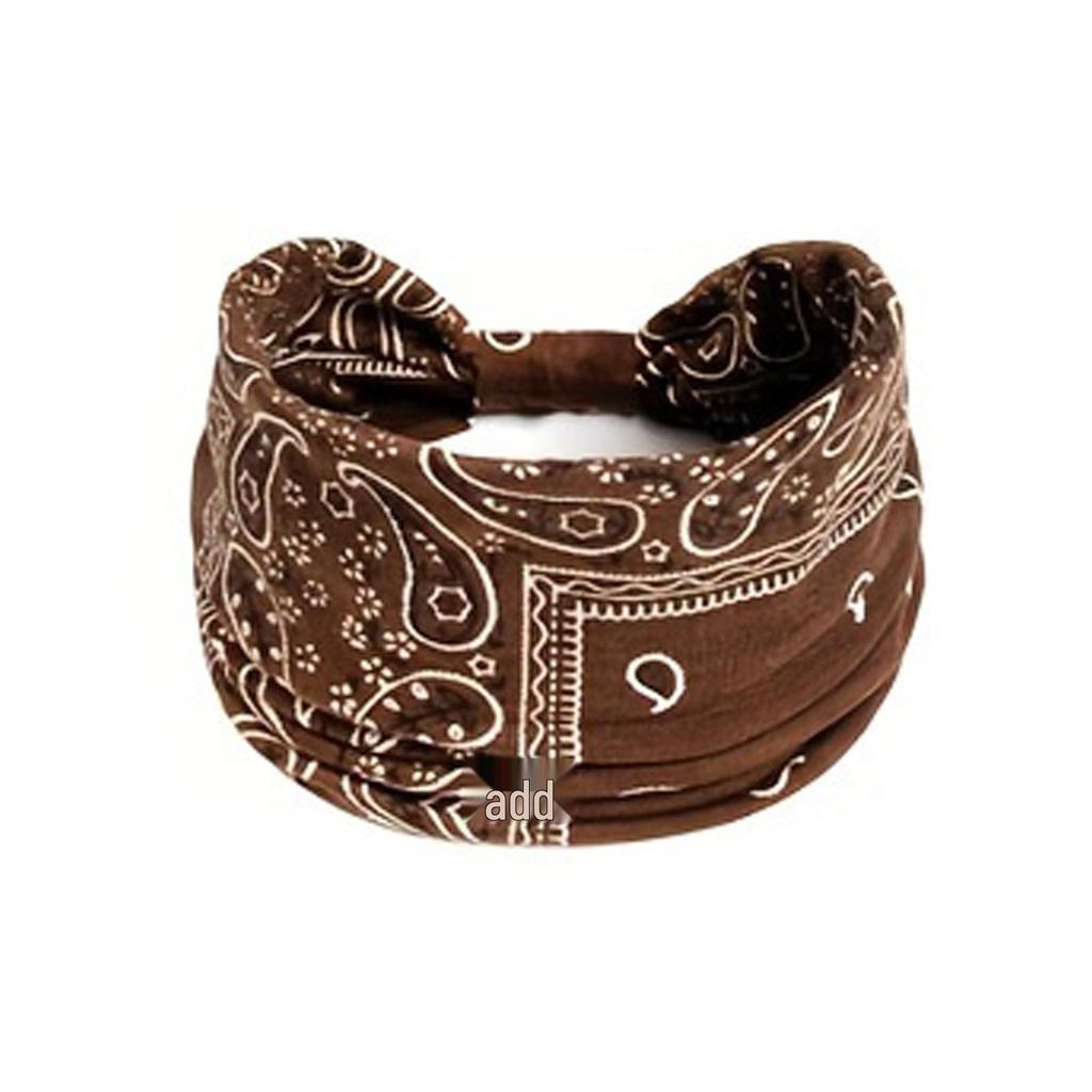 Bohemian Cotton Cashew Yoga Headband – Women's Sweat-Absorbing Elastic Hair Accessory