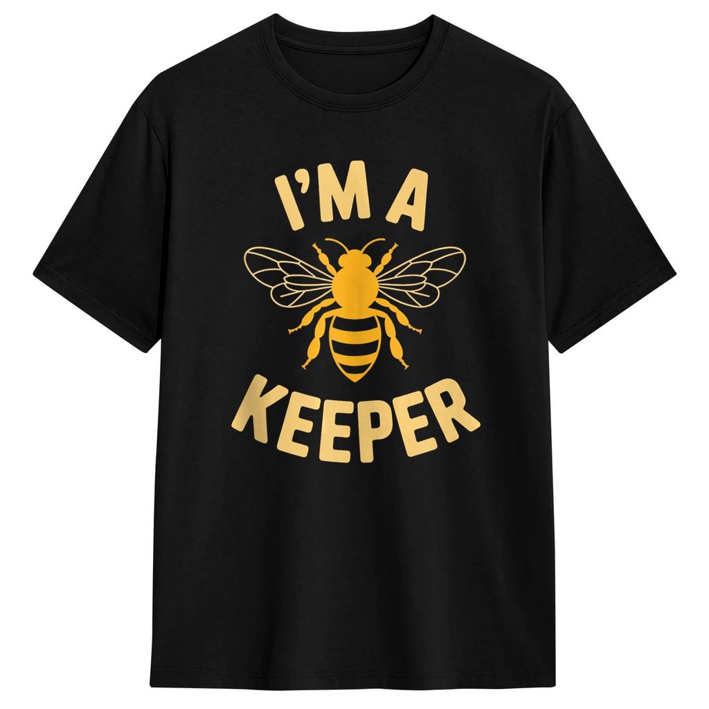 IM A Keeper Bee Beekeeper Pun Honey Lover Mens T Shirts Cool Tee Shirt Short Sleeve Round Collar TShirt Cotton Classic Clothes