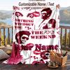 Personalized Flannel Throw Blanket,The Weeknd Custom Printed Name, Cozy Plush Blanket For Home Use
