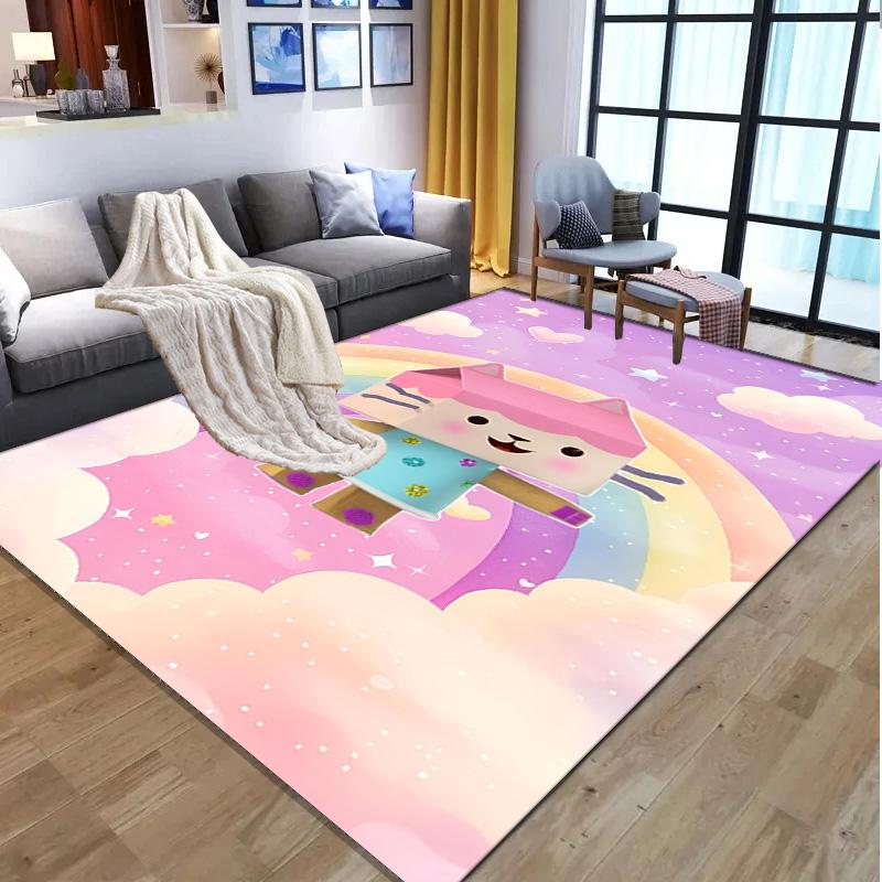 Gabby's Dollhouse Pattern Rug, Indoor/Outdoor Mat, for Picnic, Gameroom, Bedroom, Office, Living Room, Home Decor Carpet, Birthday Gift