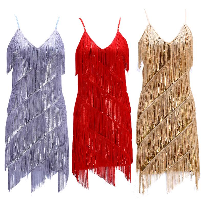 1920s Sequin Tassel Flapper Dress for Banquet, Party, or Dance Performance