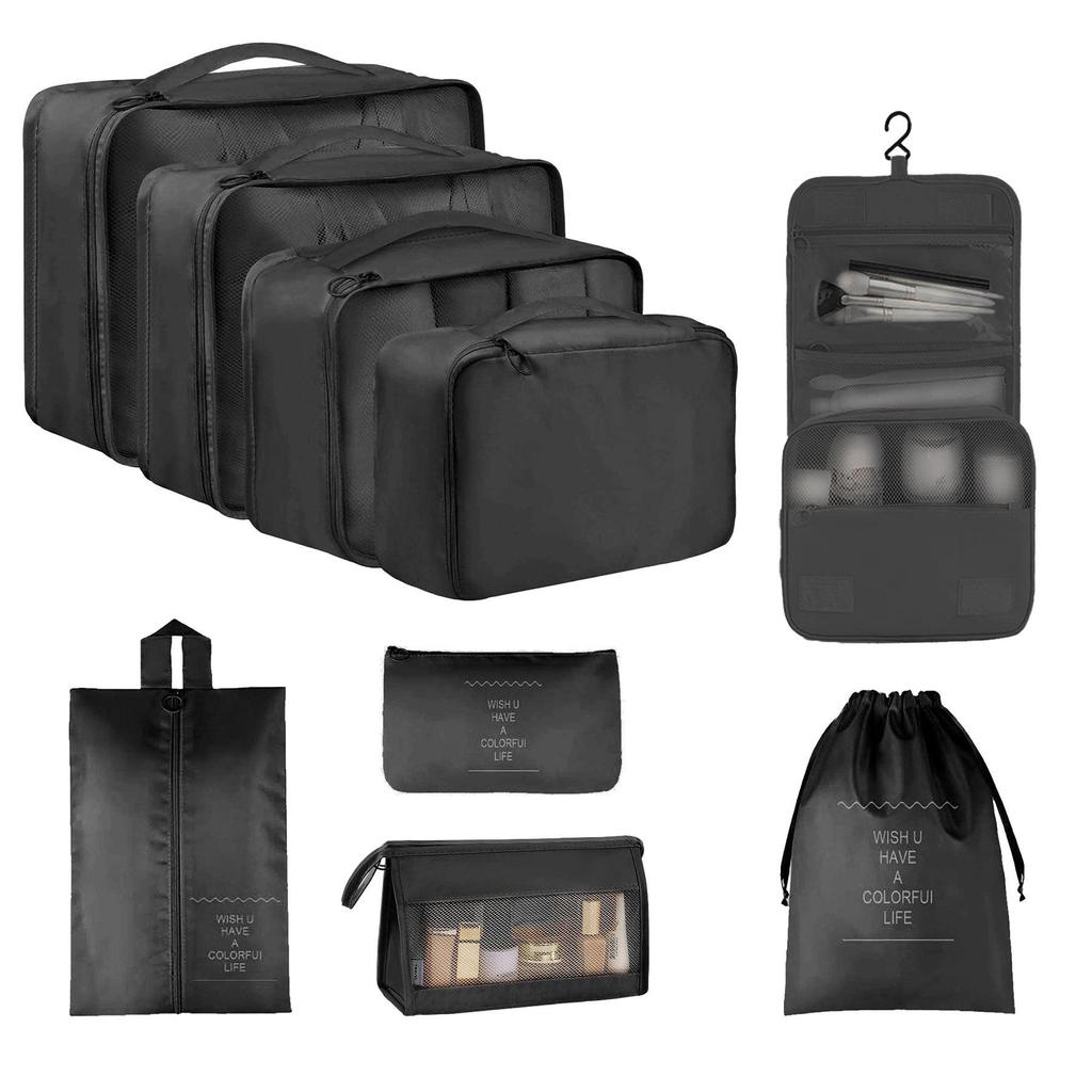 Seven-Piece Travel Storage Set: Wash Bag, Clothes, Underwear Organizer & Folding Sub-Pack