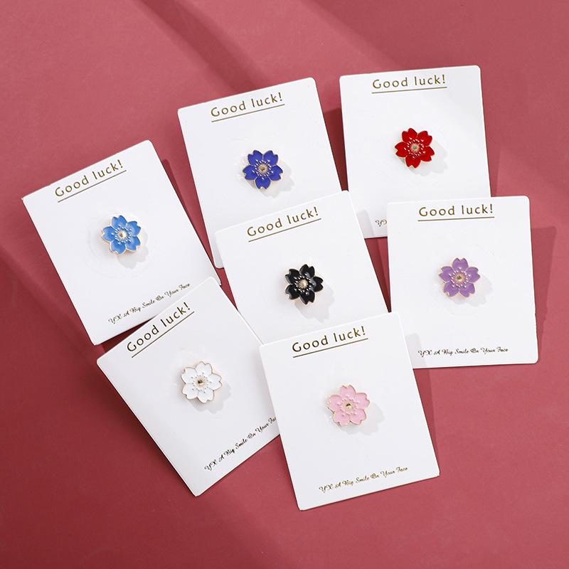 Seven-Color Forest Cherry Blossom Brooch - Cute, Girly Flower Pendant for Women