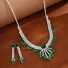 Bridal Rhinestone Necklace & Earrings Set - Evening Wedding Jewelry Accessories