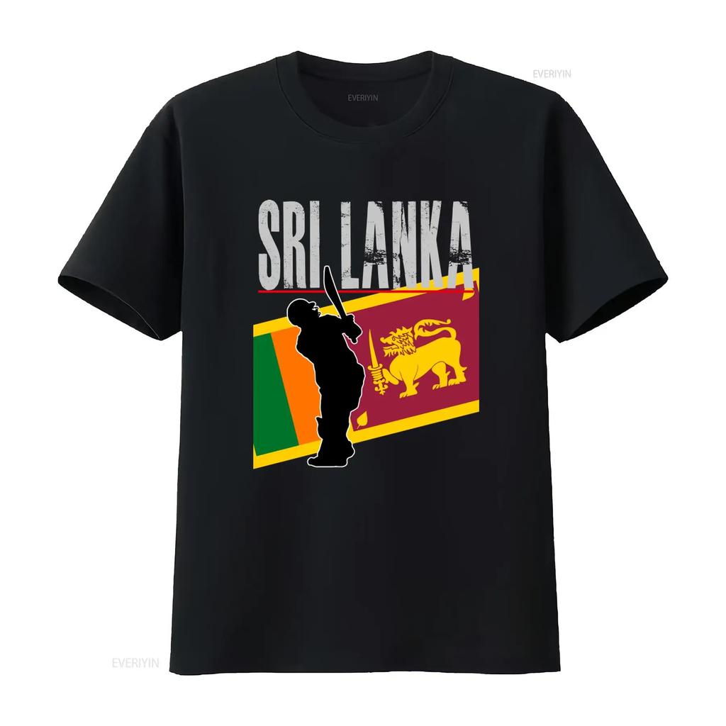 Sri Lanka Flagge Cricket Spieler T-Shirt für Fielder Bowler Bats Unisex Unterstützer Stilvolles und Patriotisches Design vintage