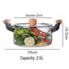 ZISIZ Transparent Double-Handled Glass Cooking Pot