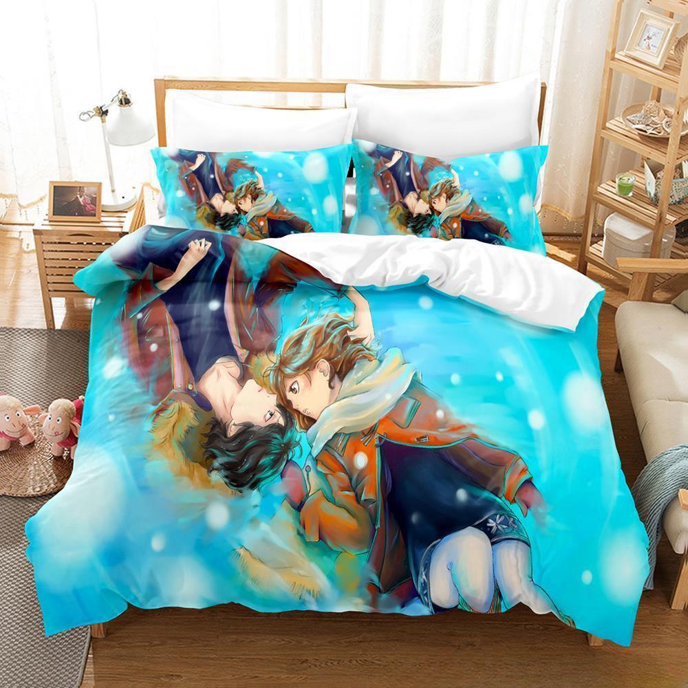 AO HARU RIDE Bettwäsche-Set, Einzel-, Zwillings-, Voll-, Queen- und King-Size-Bettset, Schlafzimmer für Erwachsene und Kinder, Bettbezug-Set, 3D-Druck, Anime-Bettlaken-Set