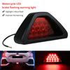 2PCS Car Ail Motorcycle Tail Pilot Signal Lamps Accessories 12V LED Rear Fog Light Triangle Red Led Brake Strobe Warning Lamp