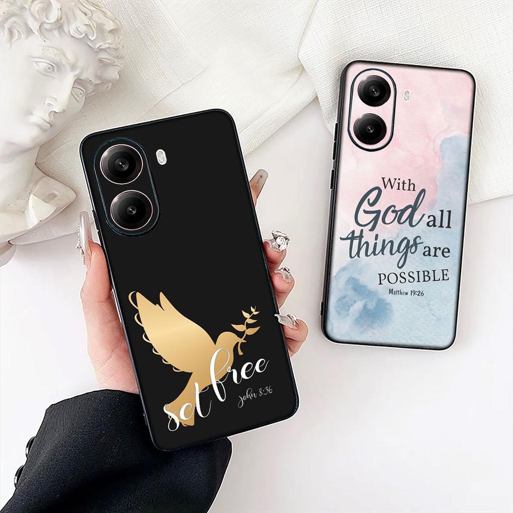 Bible Verse Jesus Christian God Flower Phone Case for Motorola Moto G86 G14 G35 G34 G45 G55 G67 G75 G85 G24 G15 G54 G57 Power