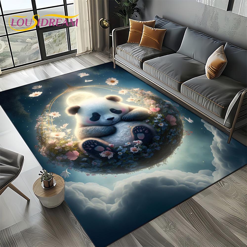 3D Dream Animal Cartoon Panda Cute Carpet Rug for Living Room Bedroom Home Sofa Decoration,Kid Area Rug Non-slip Floor Mat Gift