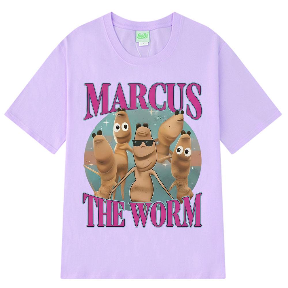 Marcus The Worm Funny Meme Graphic T-Shirt Men Women Harajuku Fashion Vintage T-shirt Short-sleeved Loose Casual Cotton T-shirts