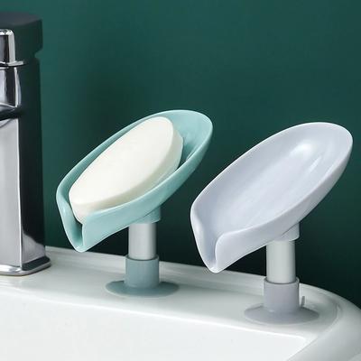 1 STÜCK Saugknopf Seifenschale Für Badezimmer Dusche Tragbarer Blatt Seifenhalter Kunststoff Schwammablage Für Küche Badezimmerzubehör