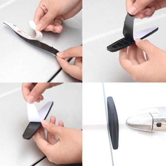 4 Pcs Car Door Edge Protection Anti Collision Strip Door Bumper Black