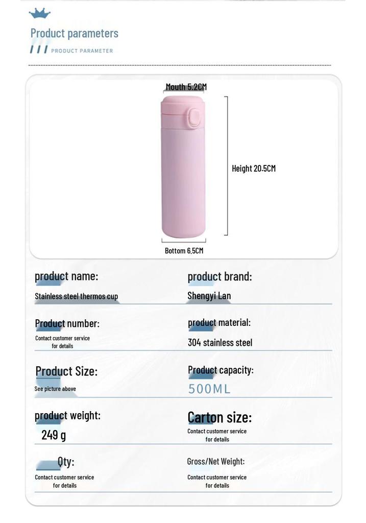 High-Quality 304 Stainless Steel Mini Thermos Cup - Portable Design for Girls & Students, Available In Multiple Colors