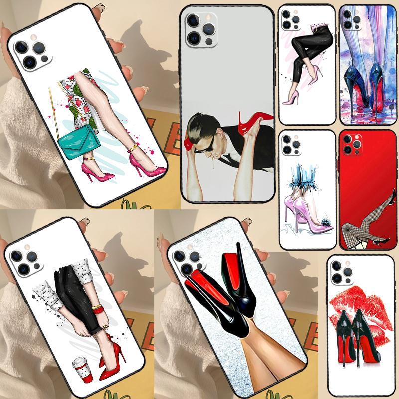 High Heels Girl Fashion Phone Case For iPhone 13 Pro Max 16 15 11 12 14 17 Pro Max mini 15 16 Plus 16e 17 Air Cover