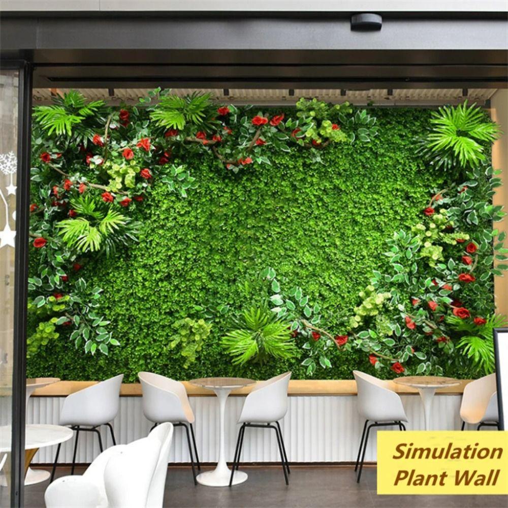 Flower Artificial Eucalyptus Carpet 60*40cm Artificial Fern Grass  Privacy Screen