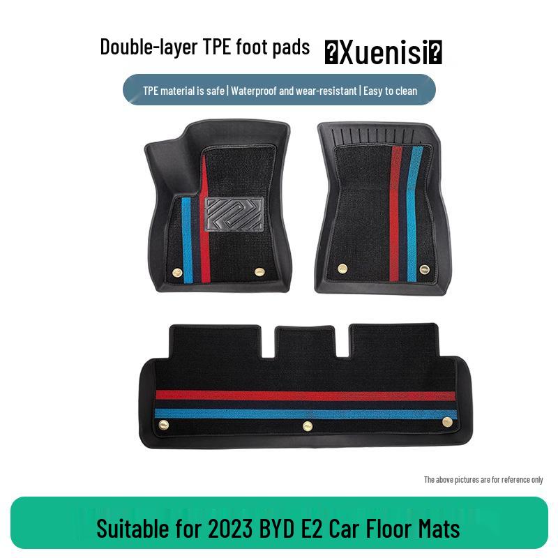 TPE Wear-Resistant Dirt-Proof Floor Mats for 2023 BYD E2 (3-Piece Set)