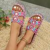 European and American Retro Ethnic Diamond Surface Thick-soled Slippers Double Buckle Large Size Beach Cork Slippers
