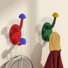 Spring and SummerCute and Colorful Bamide Mushroom Shaped Adhesive Wall Hooks- No Drill, Anti-Shedding, Strong Load Carrying Capacity