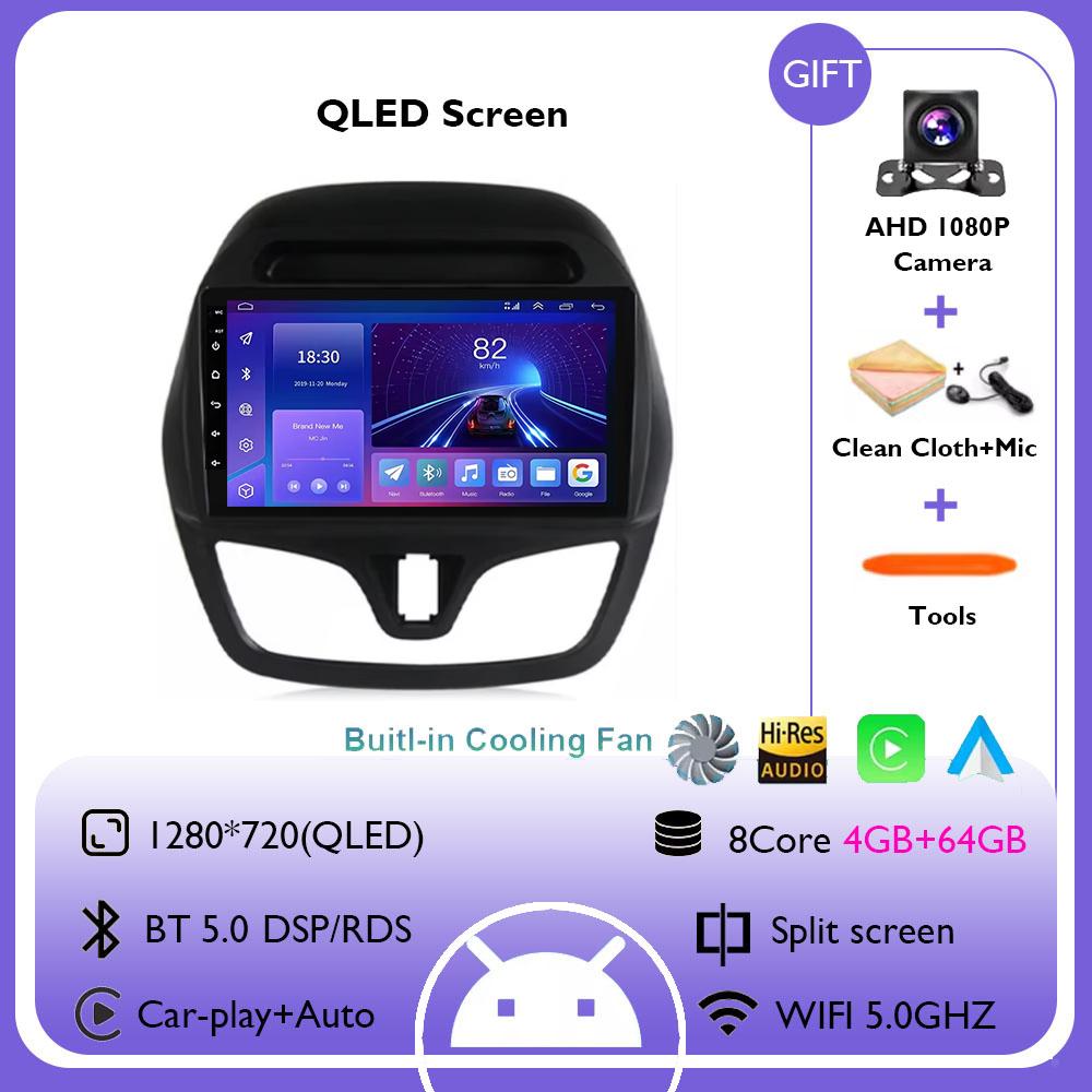 Android 14 WIFI+4G Stereo Car Radio for Chevrolet Spark Beat 2015 - 2018 Multimidia Video Player Auto CarPlay GPS QLED Screen
