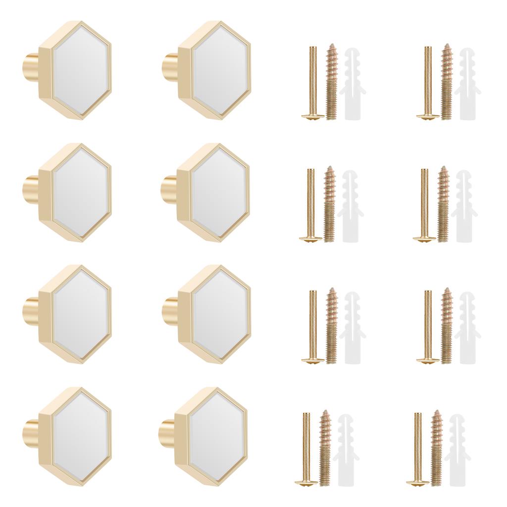 22/8PCS Kitchen Cabinet Knobs Brass Cabinet Drawer Pulls Modern Gold Knobs and Handles Kitchen Hardware for Dresser Drawers