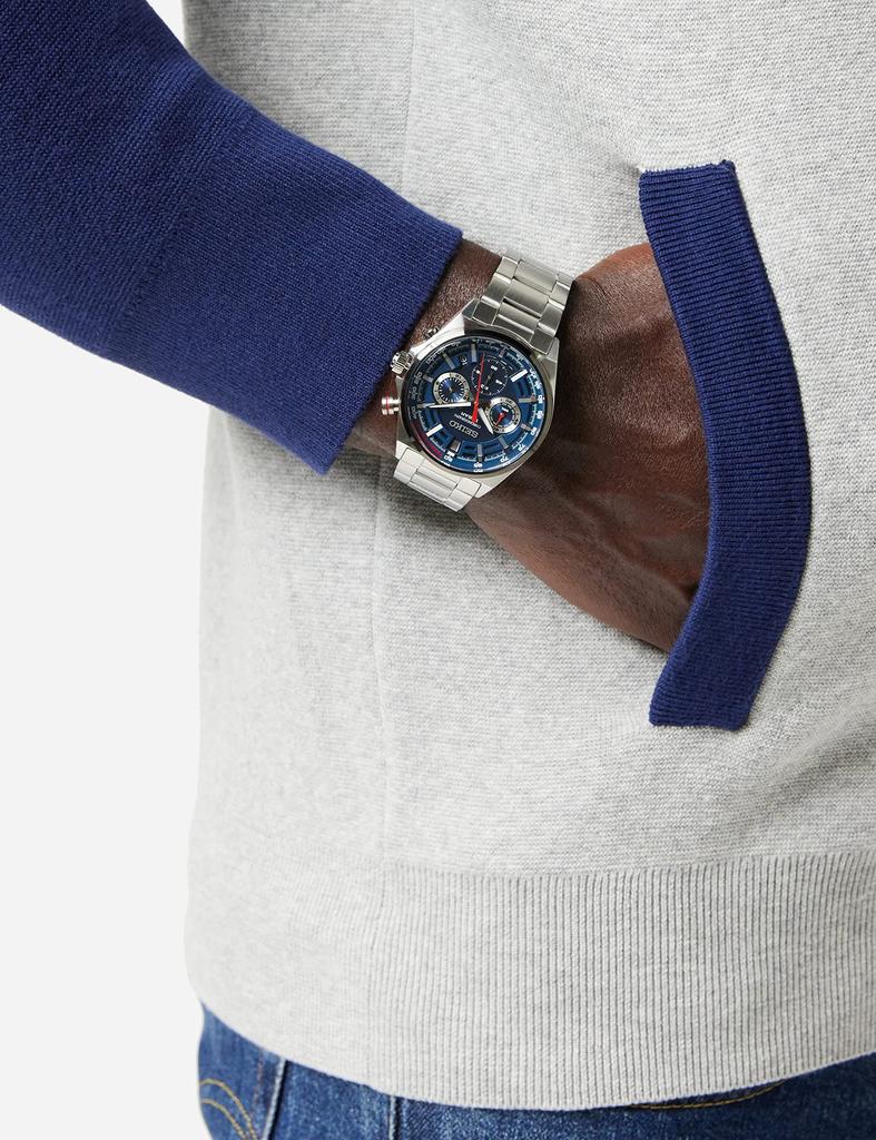 Seiko SEIKO watch chronograph blue overseas model SSB407P1 men's [item]