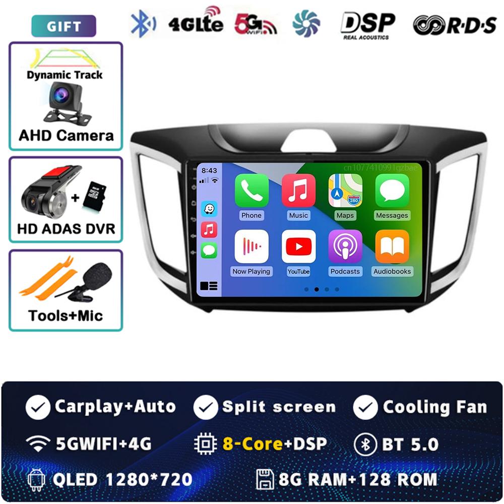Android 14 Carplay Car Radio For Hyundai Creta Ix25 2015 - 2019 Multimedia Video Player Navigation GPS Stereo 2Din DVD Head Unit