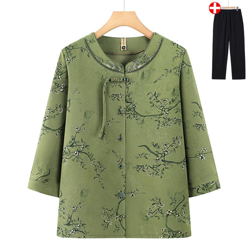 2026 Modern Cardigan Top for Middle-Aged and Elderly Women: New Chinese Style Fashion for Moms