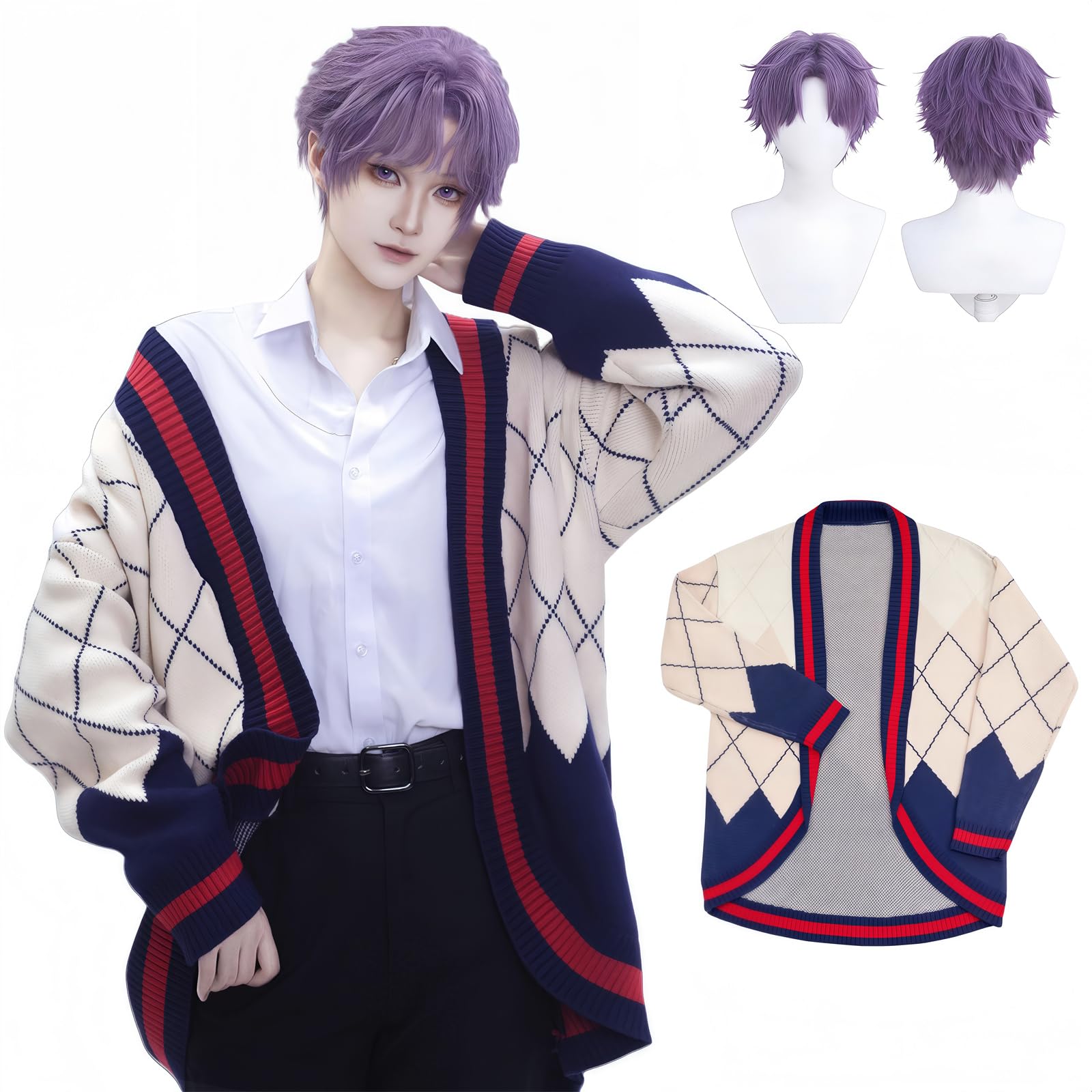 

Koi to Miku Homura Косплей Мужской Кои Мику Косплей Вязаный Кардиган Популярный Игровой Костюм Размер [NOKIJP] Косплей, Костюм, Главный герой, Главный герой, Набор,