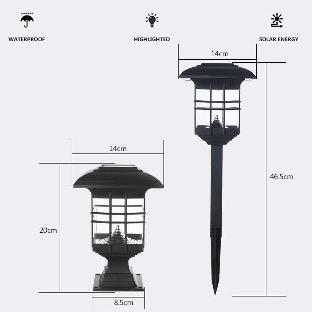 Solar European-Style Outdoor Courtyard Post Light