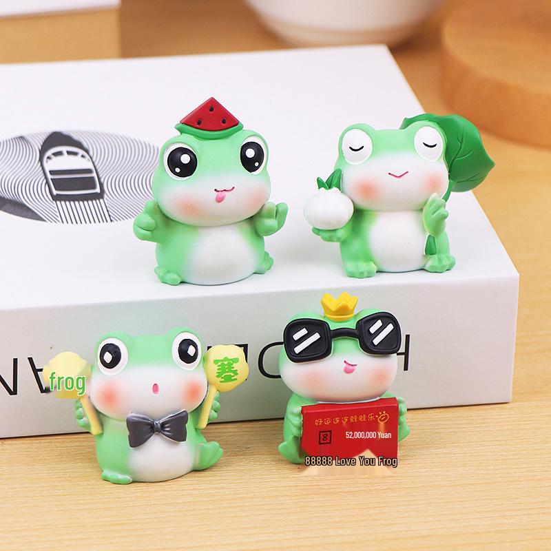 Cute Frog Desk and Car Ornament - 2025 New Style Decompression Decoration