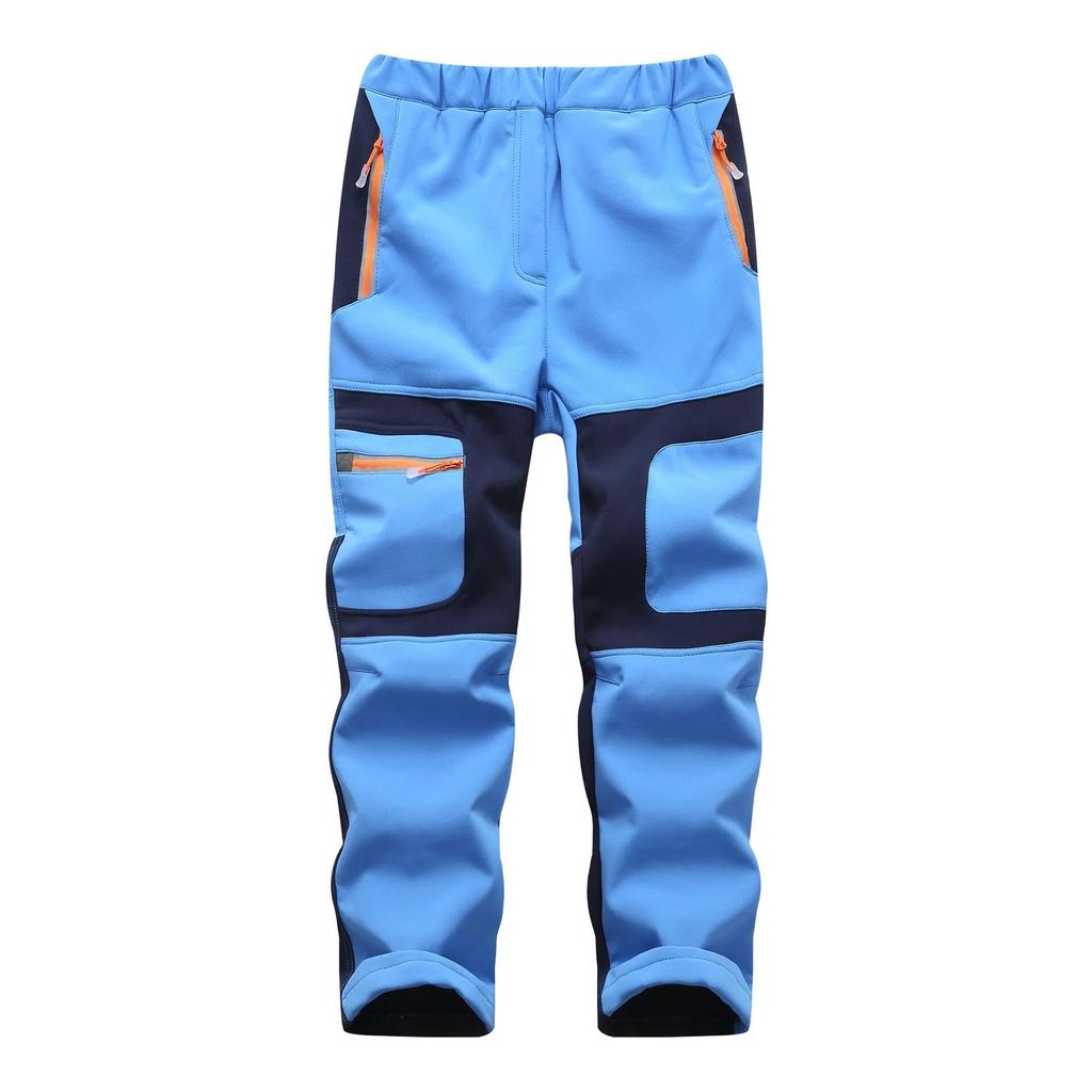 Fashion Waterproof Boy Girl Kids Pants Warm Trousers Sporty Climbing Leggings Children Patchwork Soft Shell Outfits Autumn