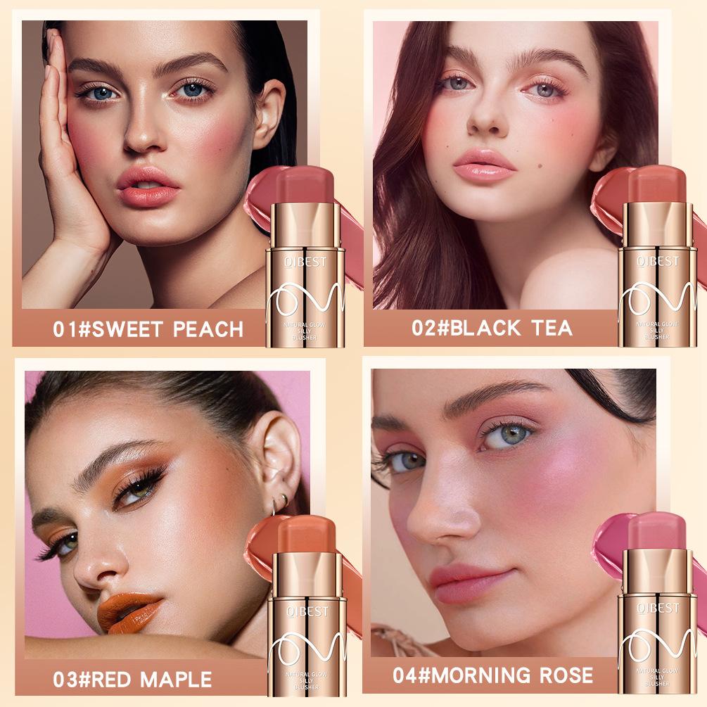 4 Farben. Multifunktionaler, seidiger Rougestift. Hellt die Farbe auf und zeigt sie. Rougecreme, Augen, Gesicht, Lippen, Rougestift, fester Rougestreifen.