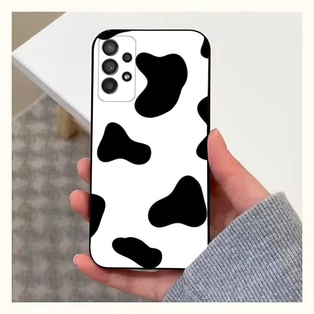 Cute Cow Print  Phone Case For Samsung S9,S10,S20,S10,S21,S25,S24,S23,Ultra,FE,Plus,Lite,Soft Silicone Black Cover