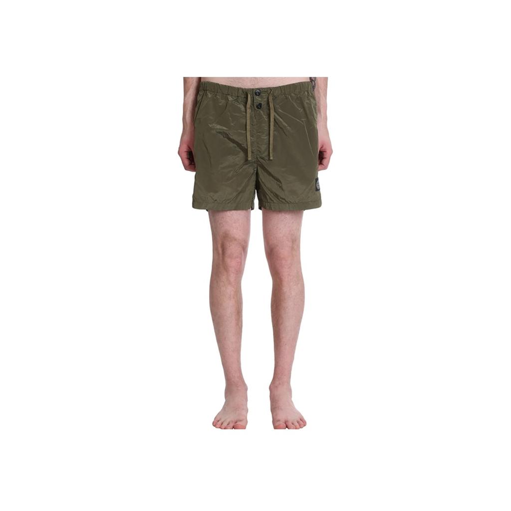 STONE ISLAND Ss21 Casual Mesh Micro Logo Patch Swim Shorts Men Swim Shorts Green 7415B0643-V0058