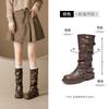Maillard Martin Boots New Autumn Brown Western Cowboy Boots Medium Knight Boots