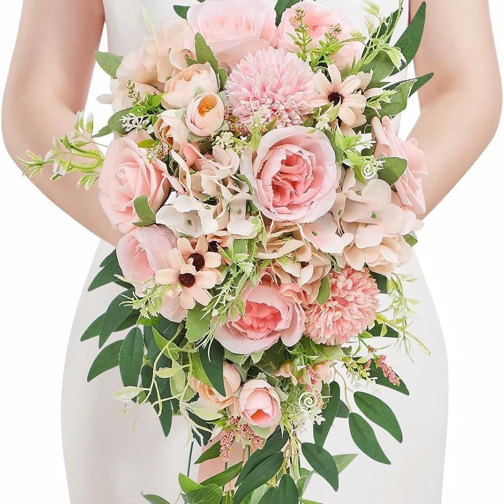 Simulation Water Drop Shaped Bridal Bouquet European Wedding Photo Props Wedding Fake Bouquet