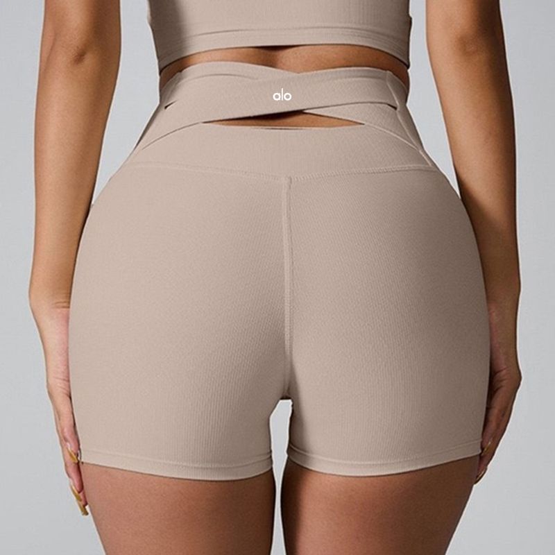 Oiob Official Website Authentic Yoga Shorts Women's Cross High Waist High Elasticity Hip Lifting Running Sports Fitness Three-Point Pants