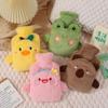 Cartoon Plush Explosion-Proof Hot Water Bottle & Bag for Students - White