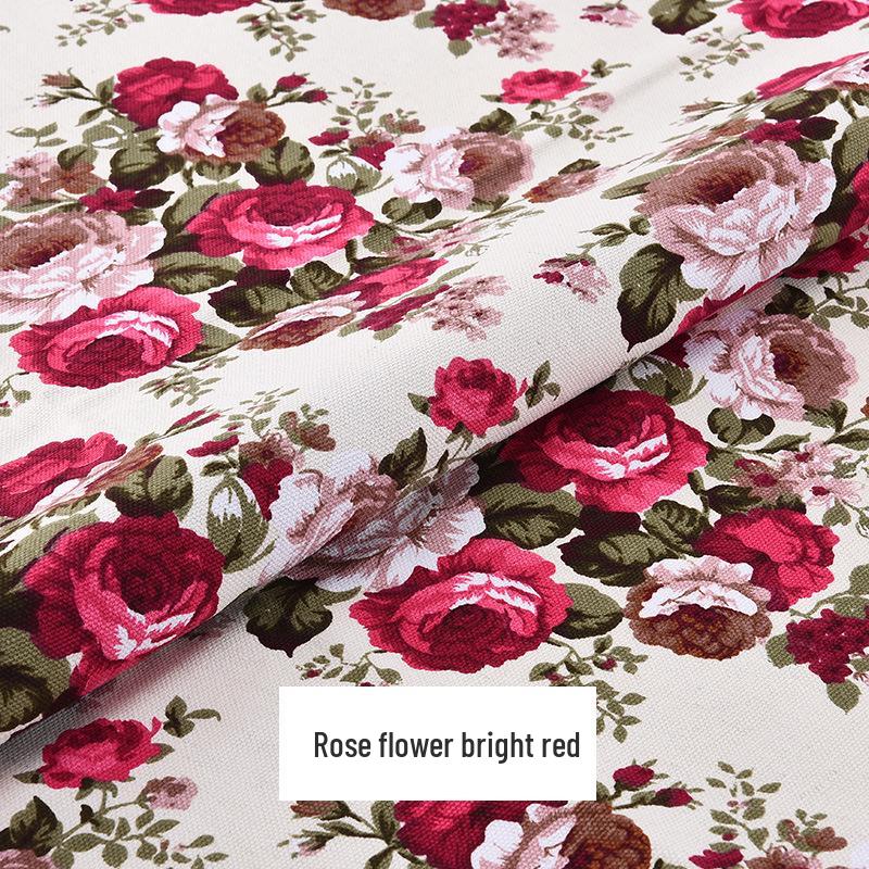 Canvas Floral Cotton Fabric for Sofa, Tablecloth, Stripe Curtains, Pillows & Remnants Clearance