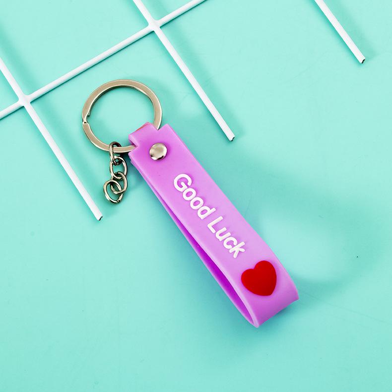 Bonbonfarbe Viel Glück Herz Schlüsselanhänger & Lanyard Anhänger