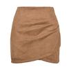 Solid Color Pleated Hip Hugging Skirt Women's Pure Color Ruffle Hip Skirt