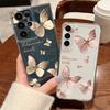 Retro Butterfly Print Phone Case For Samsung Galaxy S26 S25 S24 S23 Ultra S22 S26 Plus S24 S21 FE S25 Edge Clear Soft TPU Cover