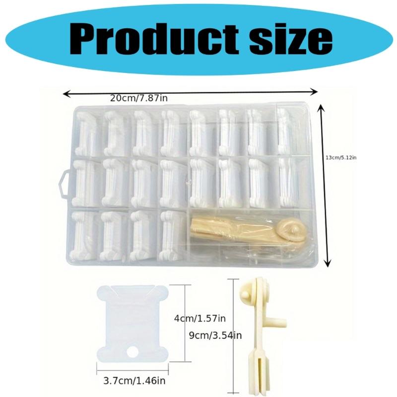 Plastic Embroidery Thread Organizers Set Includes 200 Floss Bobbins And Manual Bobbins Winder for Craft Projects