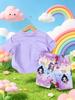 Sweet Cool Style Cartoon Character Gradient All Over Print Girls Short Sleeve Shorts Set New Arrival