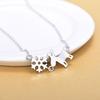 European S925 Silver Snowflake Reindeer Necklace for Women - Light and Lovely Versatile Jewelry