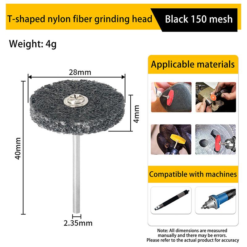 Abrasive Disc Set 3/32''-2.35mm Handle For Cleaning Sanding Descaling Deburring Metal Wood Stone Nylon Fiber Polishing Wheel