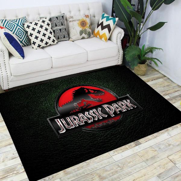 Jurassic Park Dinosaur Cartoon Carpets Rugs Non-slip Area Rug for Living Room Bedroom Foot Pad Decoration,Child Game Floor Mat