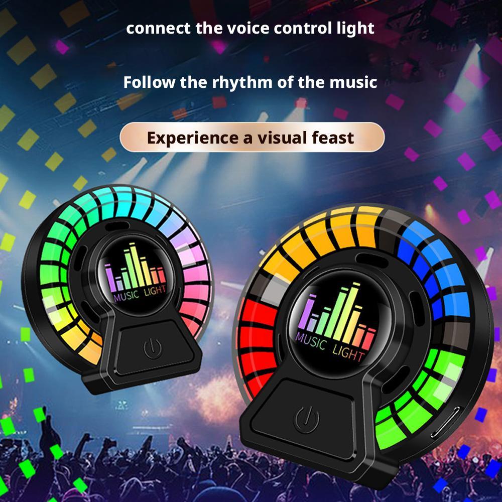 Car Music Pickup Rhythm Lamp Air Freshener Ambient Light, Music Rhythm Light, Voice-controlled Pickup Light, Car Ornaments